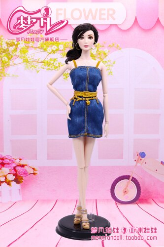 30cm Doll Dress Clothes suit for licca For ob24 ob27 Doll for Mengfan Doll Accessories Baby Toys Best Girl': Sky Blue