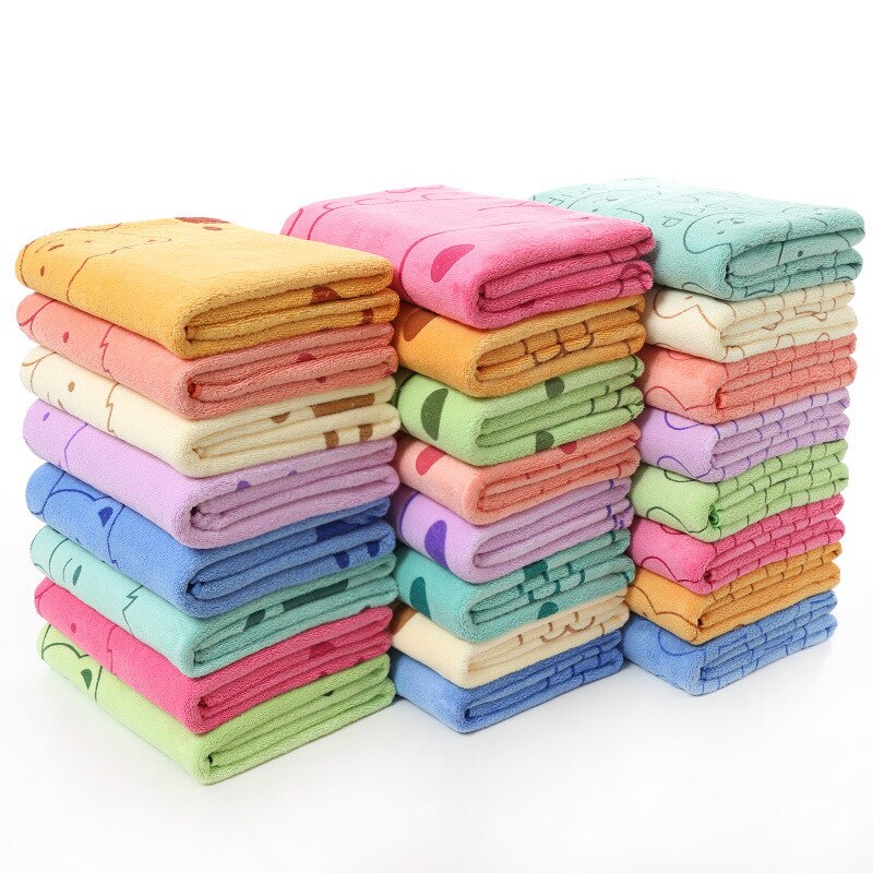 Doux dessin animé chien chat Superfine Fiber serviette de bain rapide sec chiot absorbant cheveux gant de toilette Super grand fournitures multi-fonction
