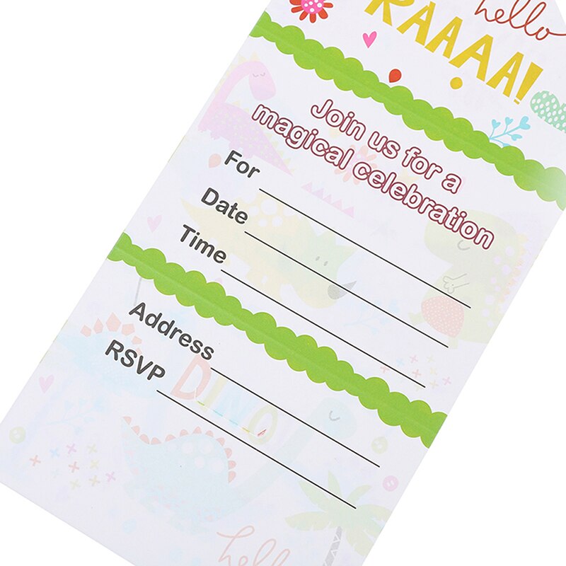 12 kpl dinosaurusteema kutsukortti juhlatarvikkeet kutsut lasten syntymäpäiväjuhla koristeluun