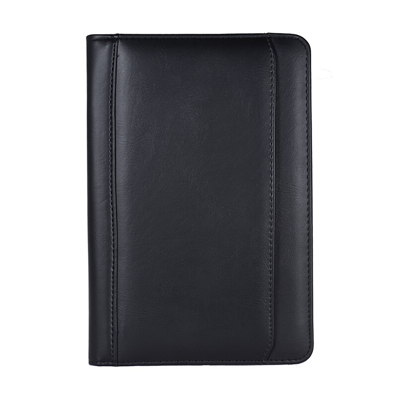 Portafolio A5 portátil de piel sintética para negocios, carpeta para documentos, organizador de cuero A5