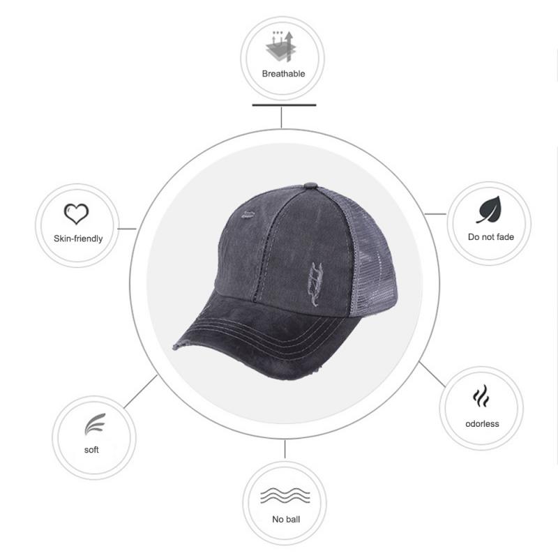 Baseball Cap Comfortable Lightweight Sports Caps Adjustable Outdoor Hat With A Hole Can Through Hair TXTB1