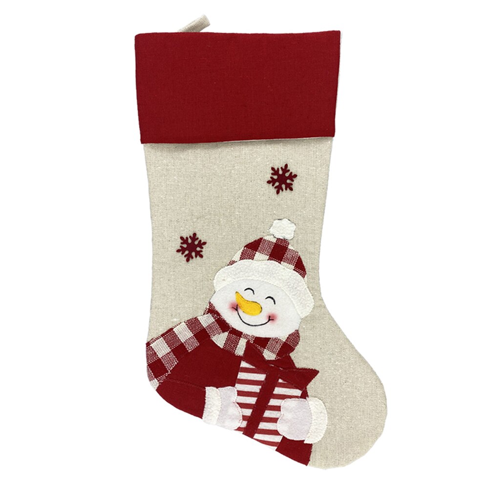 Kinderen kerst non-woven kerstsok kerstman patroon snoepzak kerstversiering: B