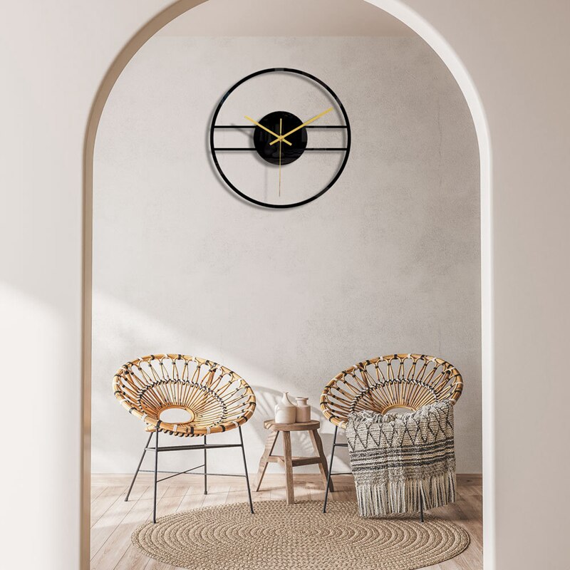 3D Wall Clock Modern Black Acrylic Mirror Wall Clock Living Room Circular Needle Wall Clock Wall Art Decal Home Decor