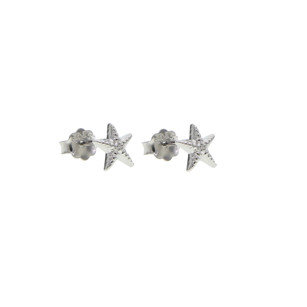 Real 925 Sterling Silver Small Cute Minimal Stud Earring For Women Starfish Bee Butterfly Spider Dragonfly Charm Jewelry: E816-P