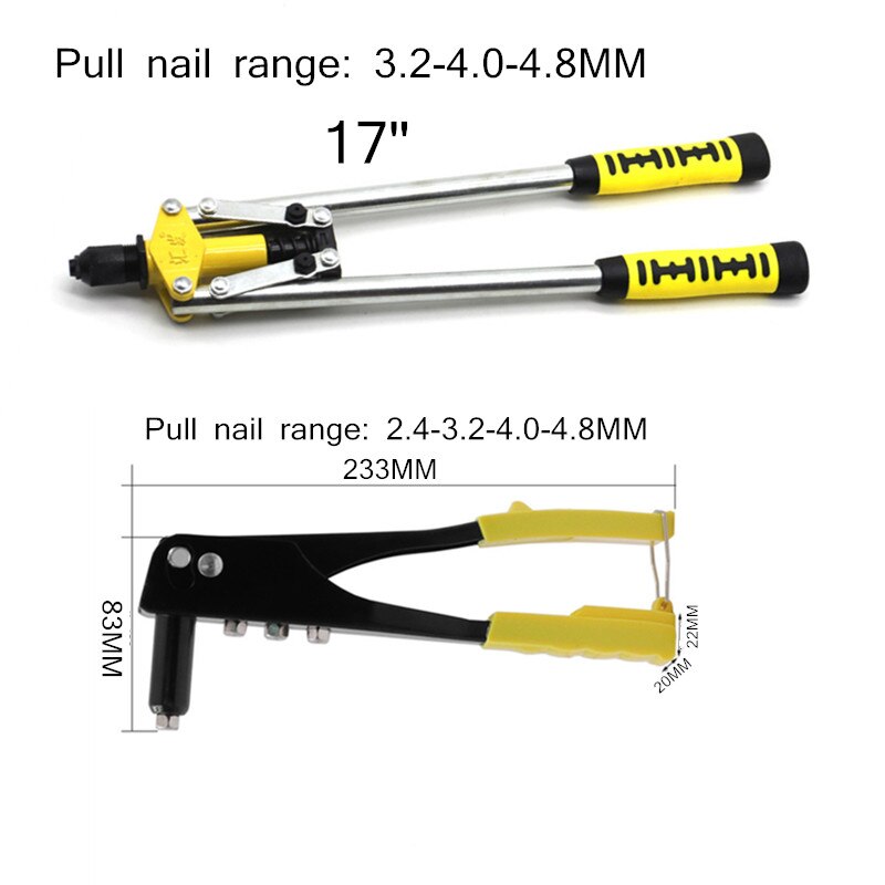 Hand Riveter, Manual Light-weight Rivet Gun Kit, B... – Vicedeal