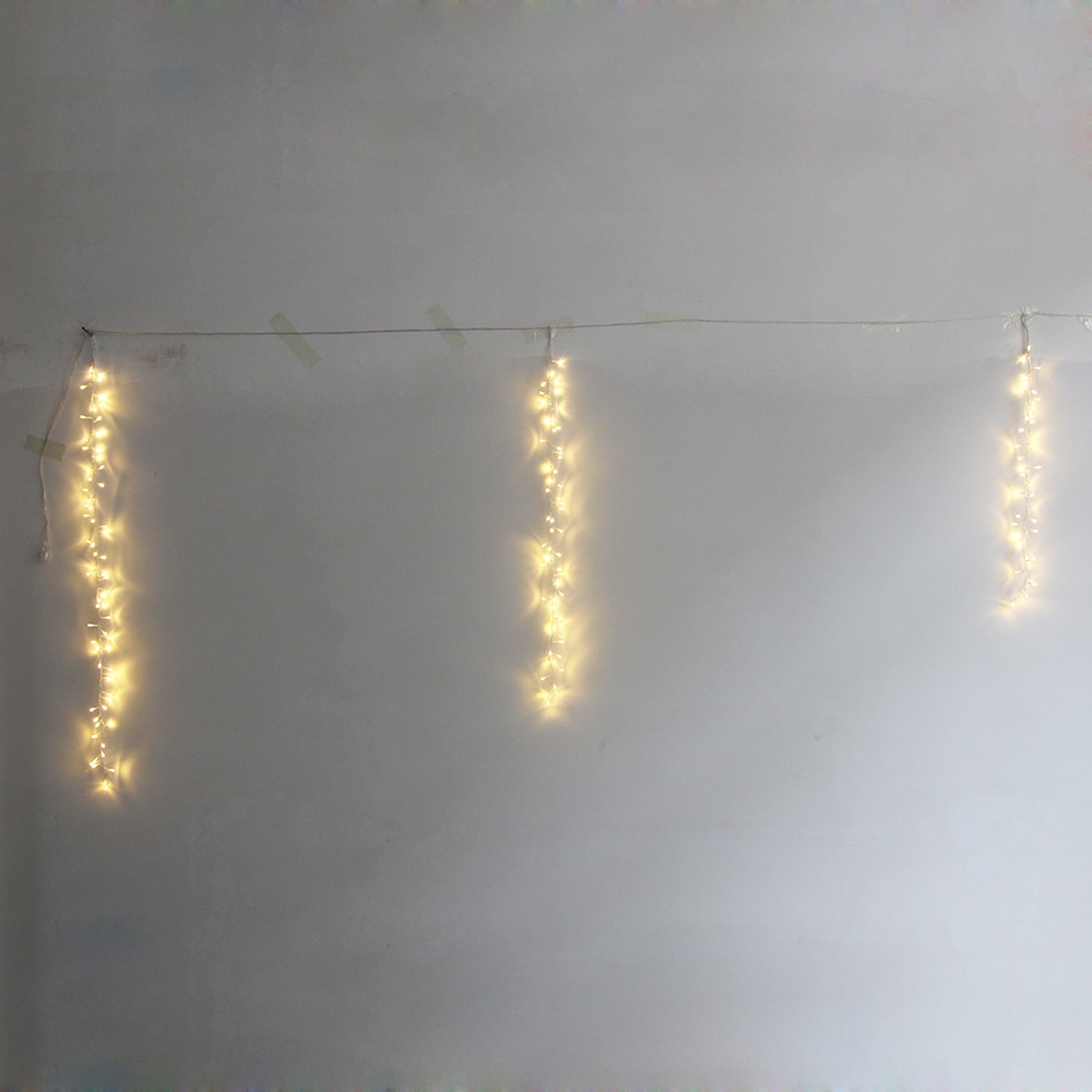 2.4m Led Icicle String Lights Christmas Garden Tree Decoration Christmas Fairy Light Garland Outdoor Party Patio Street Decor