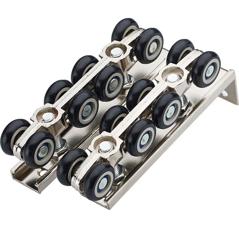 Heavy-duty Hanging Wheel Sliding Door Pulley Home Room Wood Door Bathroom Kitchen Hanging Wheels Rail Track Bear 100 KG 1 SET