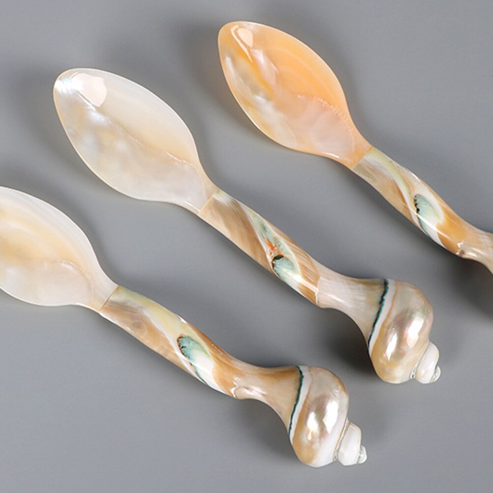 Cuillère de cuisine délicate, cuillère d&#39;assaisonnement Unique en forme de conque naturelle