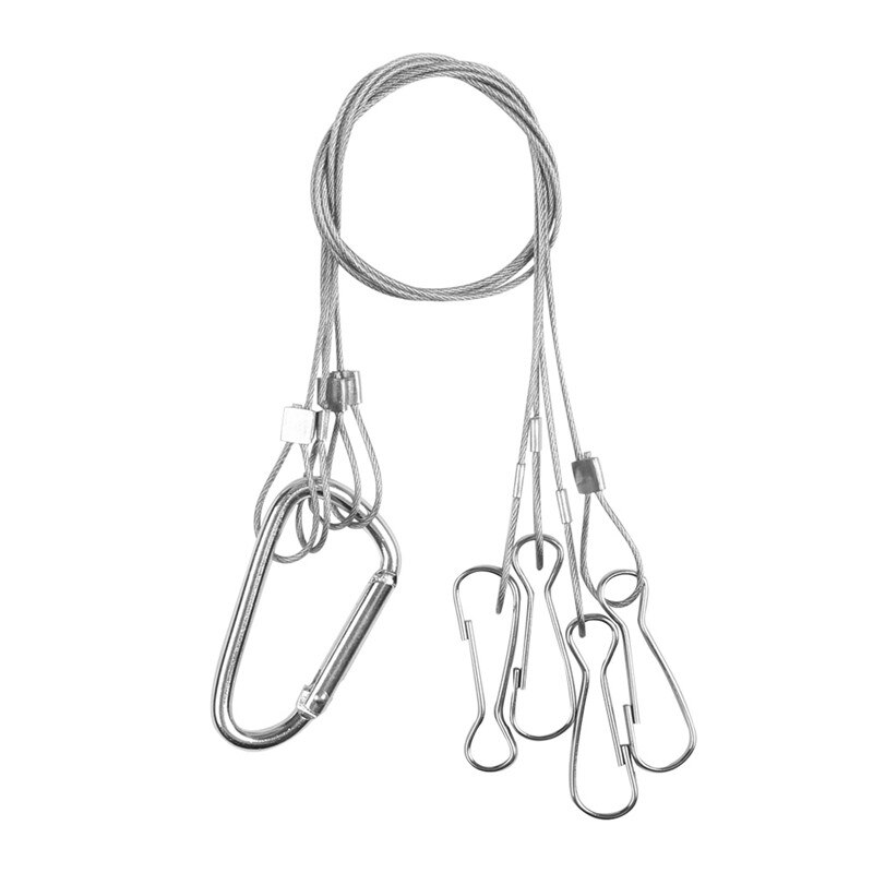 3pcs Lamp Suspension Kit Stainless Steel Hang Rope Hook Galvanized Steel Cable Hanging lights Grow light Fixtures 10kg/22lbs