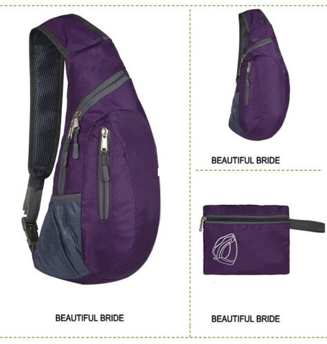 Bolso de mano deportivo de nailon para mujer, bolsa cruzada de pecho, informal, portátil, para viajes al aire libre, Unisex,: Morado