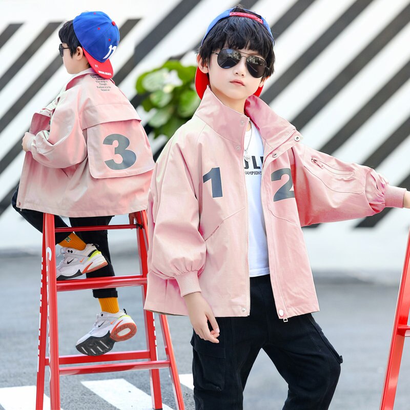 Chaquetas de para niños, abrigos de otoño con estampado de letras, rompevientos de estilo coreano para niños, ropa de 6, 8, 10 y 12 años