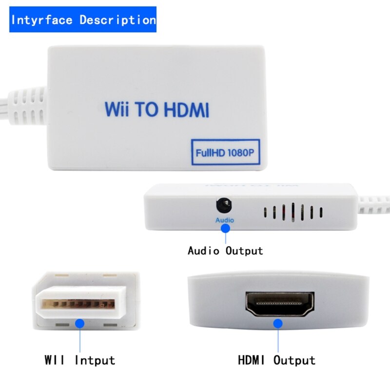 1080P Wii to Converters for PC HDTV Monitor Display Wii To Adapters Motion Adaptive Processing