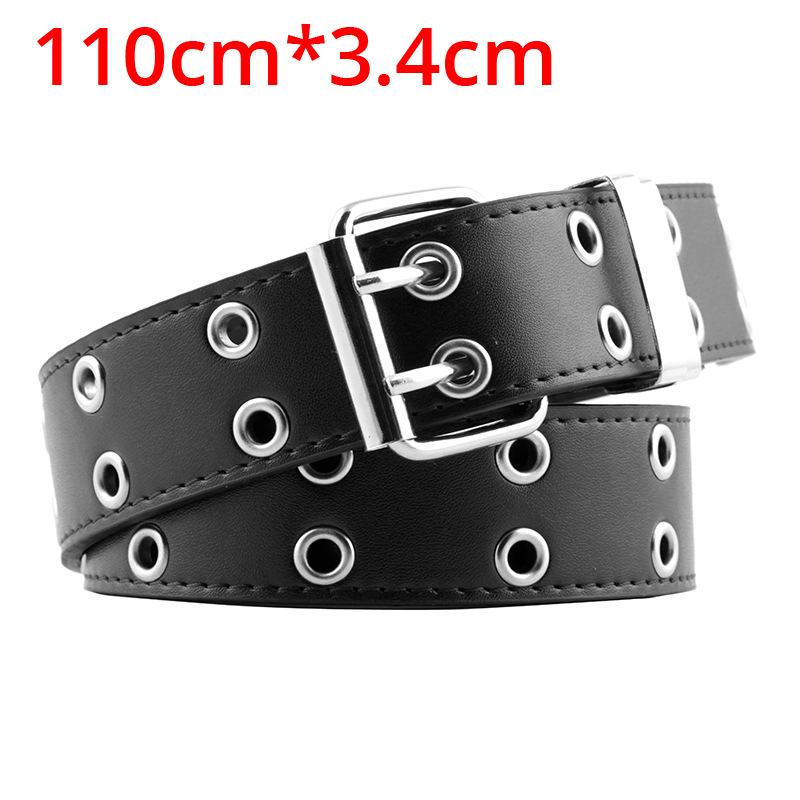 Zwei Reihe PVC Klar Gürtel Für Frauen Stift Schnalle Weiblichen Weiß Taille Hosen transparent Gürtel Damen Jeans Tülle Gürtel 154: 110cm nur Gürtel