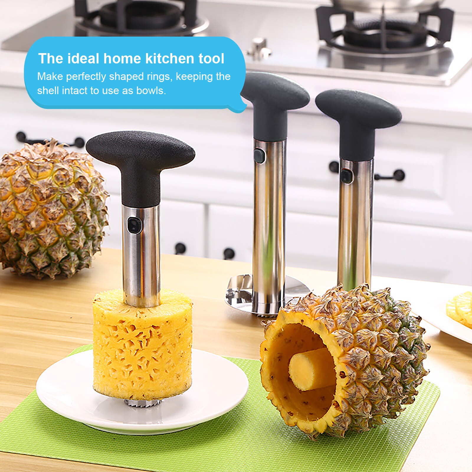 Ananas Corer En Snijmachine Rvs Cutter Peeler Voor Core Verwijdering En Snijden Multifunctionele Super Snelle Keuken Tool