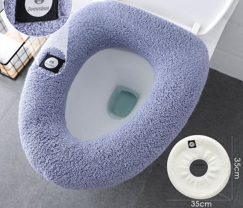 Winter Large Universal Keep Warm Waterproof Soft Toilet Mat Washable Thicken Bathroom Supplies Toilet Seat Cover Accessories: B