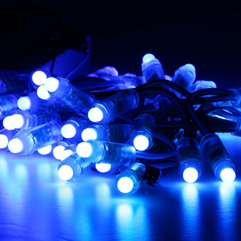 full color 5v 12mm WS2811 UCS1903 SM16703 rgb led pixel string light digital module 50LEDs/string Round Shape Waterproof IP68