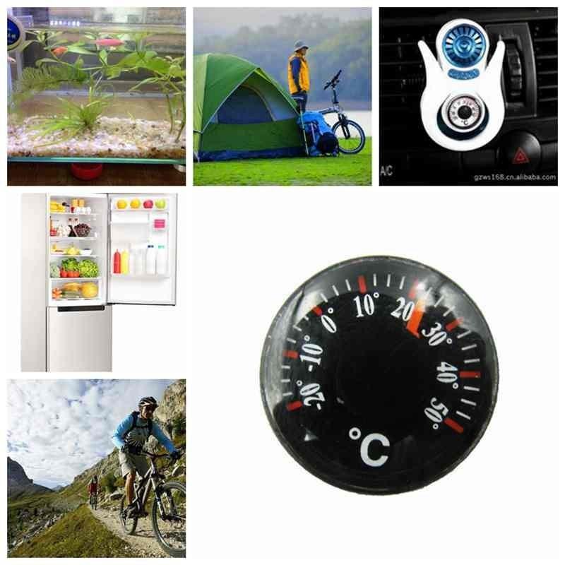 Mini Thermometer Plastic Pointer Round Degrees Indoor and Outdoor Household