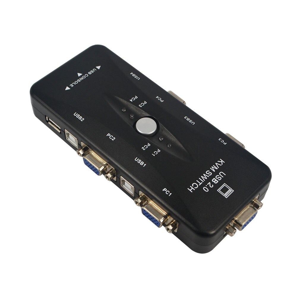 kebidumei KVM Switch 4-Port 3 hub Mini-Auto USB KVM Switch USB 2.0 1620 x 1440 Maximum Resolution For Windows