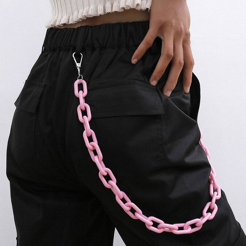 Plastic Acrylic Chain Pants Chain Waist Chain Men And Women Punk Style Hip Hop Chain Ins Popular Fluorescent