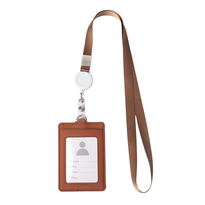 Retractable Lanyards Id Kaarthouder Pu Business Badge Kaarthouder Met Ketting Band Pass Case Cover Bedrijf & Kantoorbenodigdheden: NO.3