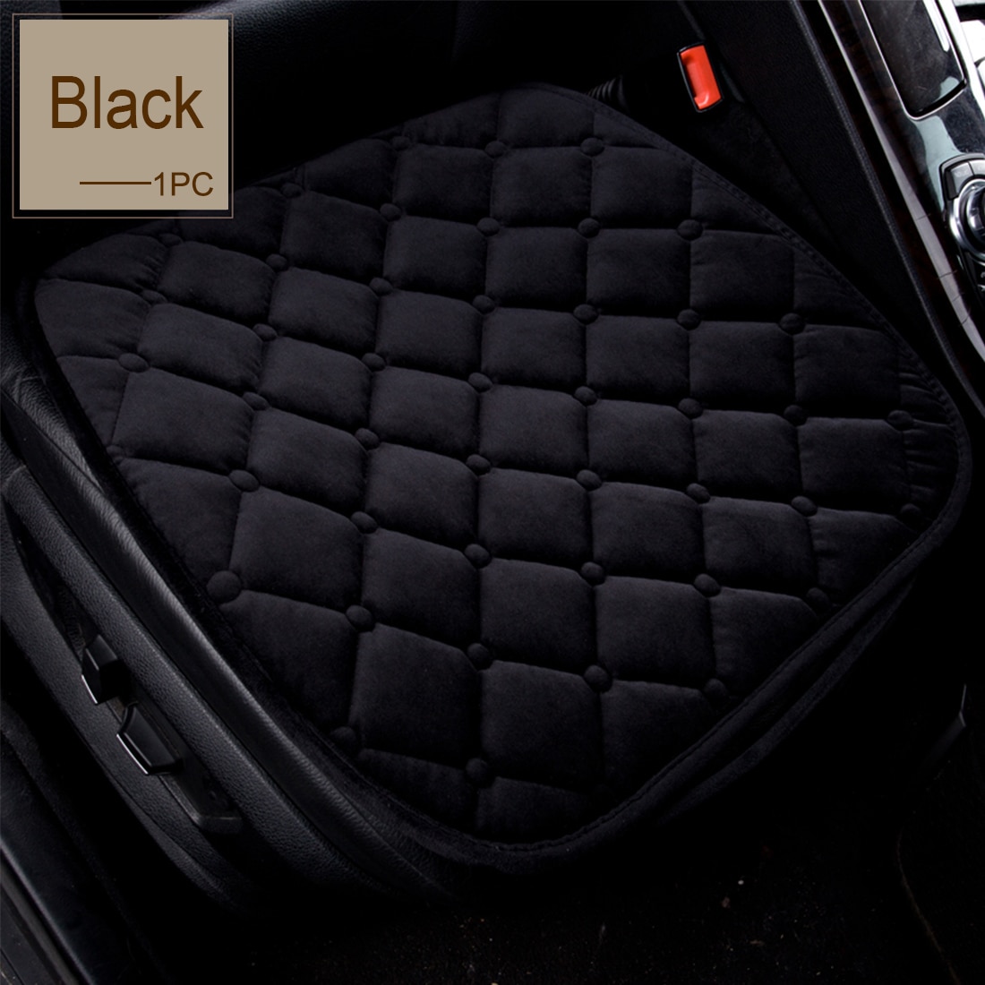 Dewtreetali Velvet Front Car Seat Cover Breathable Winter Seat Cushion Protector Auto Accessories Car styling Universal for Cars: Black