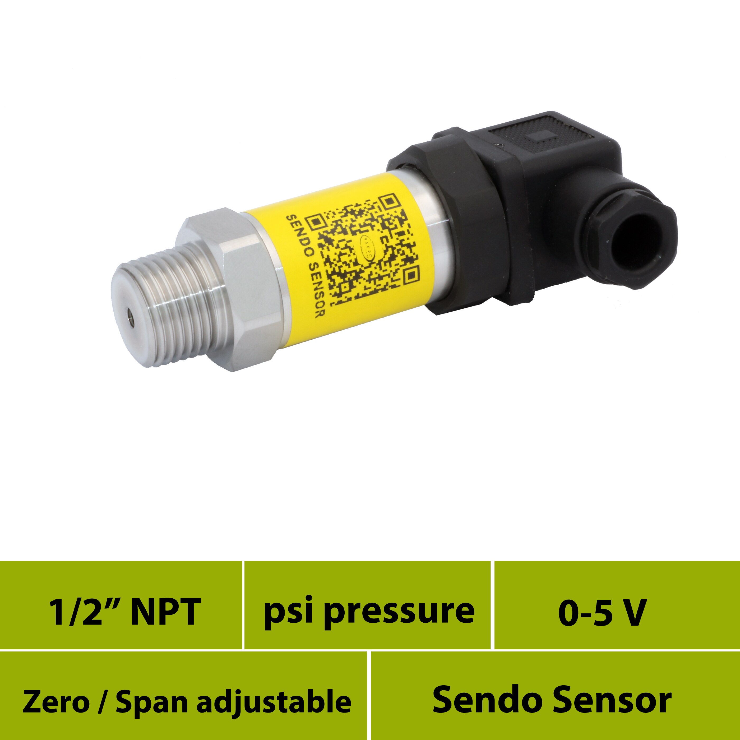 pressure transmitter 0 5 v signal, for water, oil, fuel, gas, psi gauge pressure 100, 150, 200, 300, 2000, 3000, 4000, 1/2 NPT