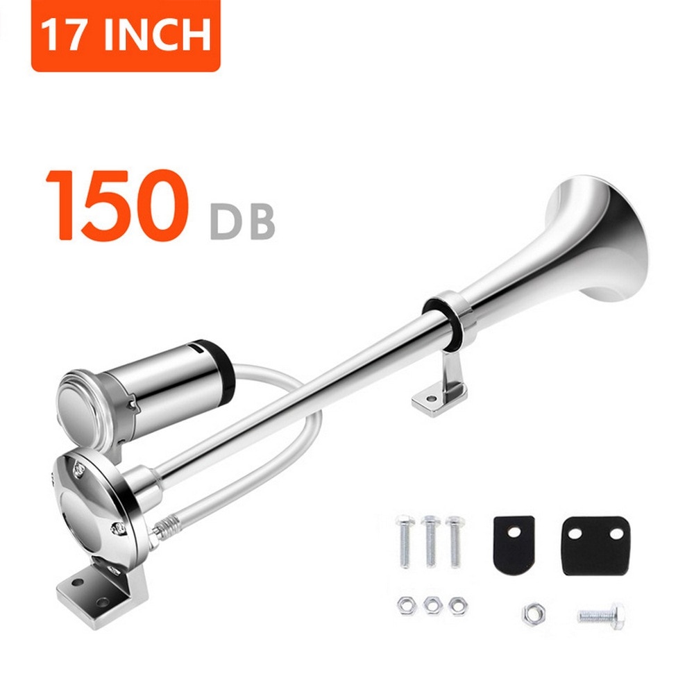 Universele Draagbare Duurzaam 450Mm * 95Mm 17 Inch Auto Luchthoorn 12V 150DB Super Luid Voor Truck auto Trein Boot Vrachtwagen Enkele Luidspreker