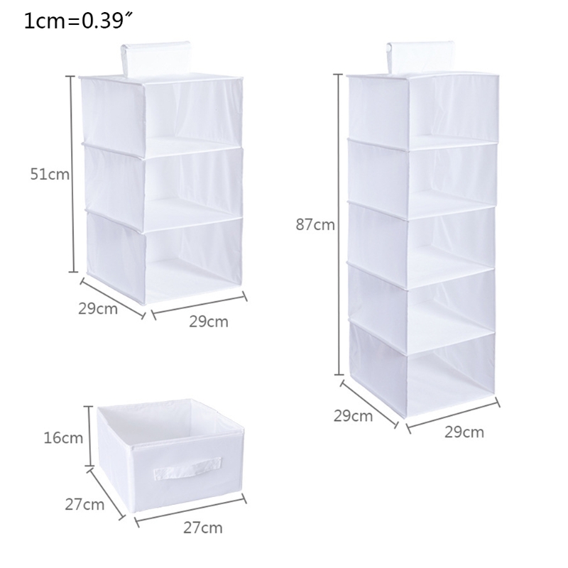 1/3/5-Shelf Hanging Closet Organizer Oxford Cloth Foldable Underwear Storage Rack Clothes Handbag Wardrobe Accessories