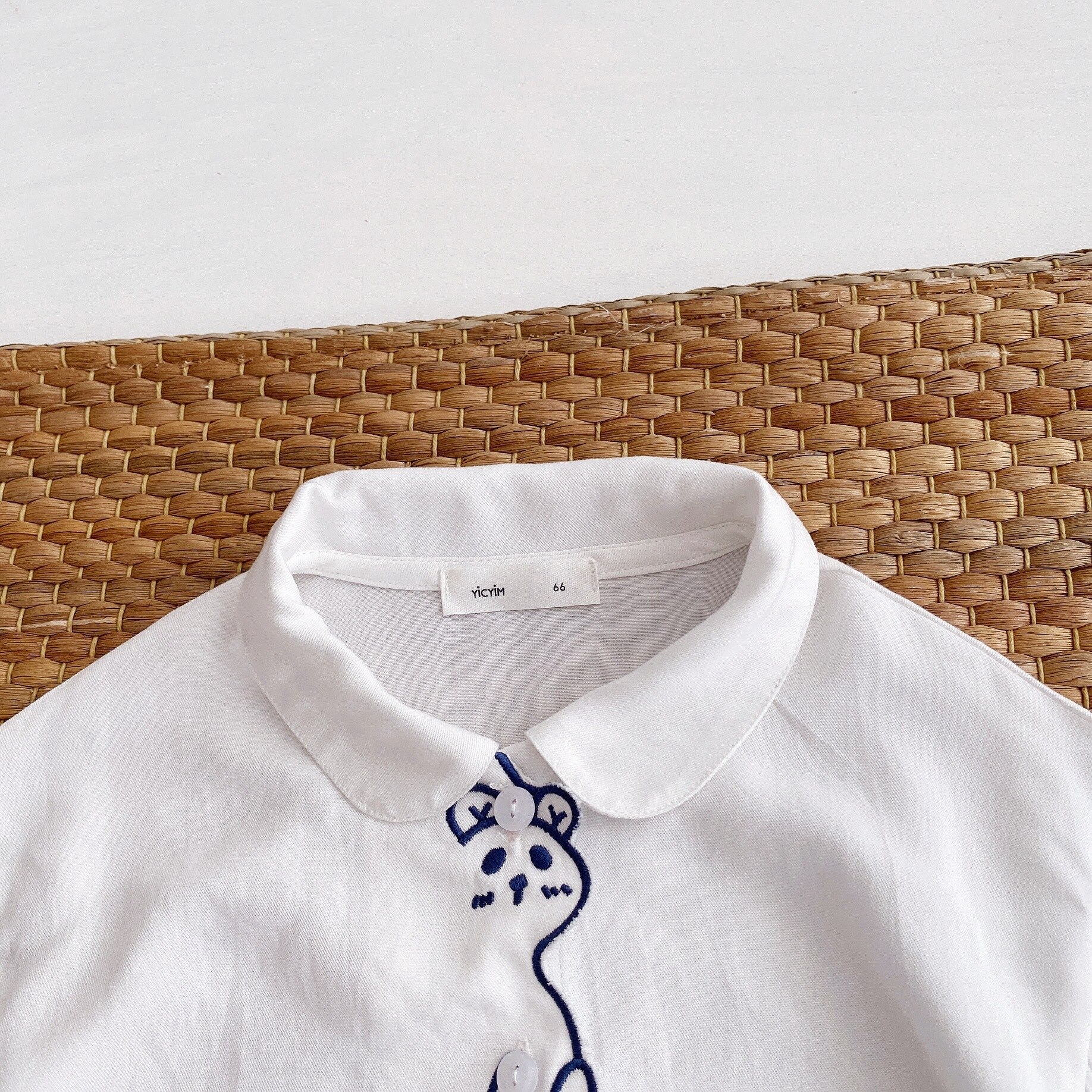 Automne bébé garçons et filles mignon broderie à manches longues body style japonais blanc coton combinaisons décontracté