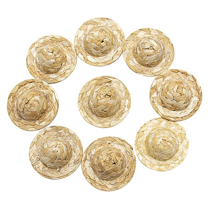 1:12 Dollhouse Straw Hat Miniature Knitting Hat Mini Straw Hat for DIY Craft Decoration Accessories: Default Title