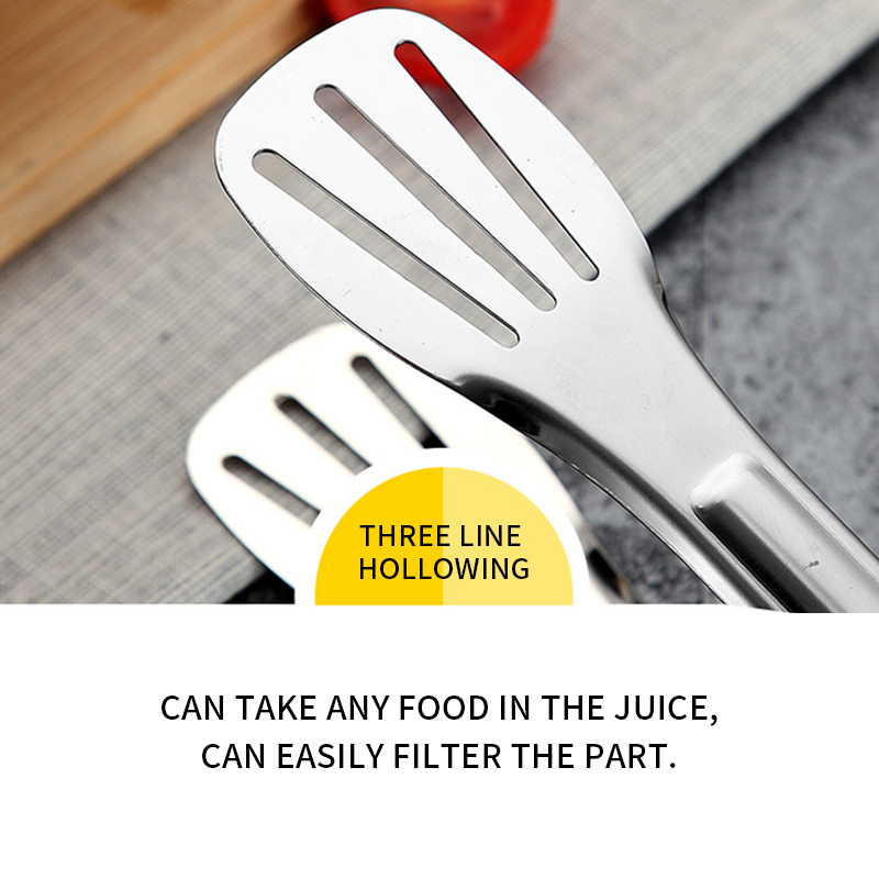 Stainless Steel Food Tongs Kitchen Utensils Buffet Cooking Tool Anti Heat Bread Clip Pastry Clamp Barbecue Kitchen Steel