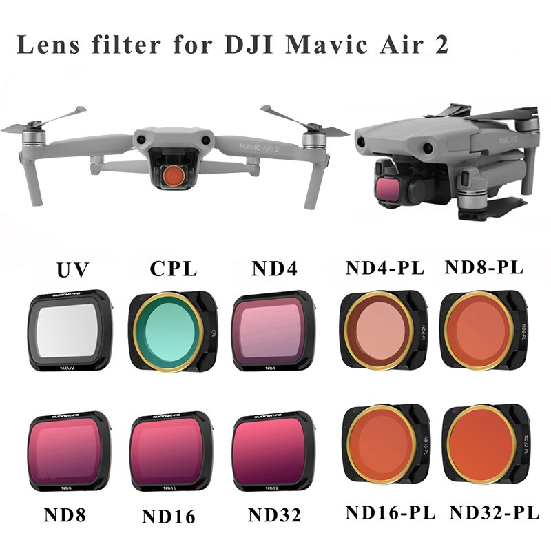 Lens Filter MCUV CPL ND/PL Filters ND 4 816 32 ND4-PL ND8-PL ND16-PL ND32-PL Filter Kit for DJI Mavic Air 2 Drone Accessories