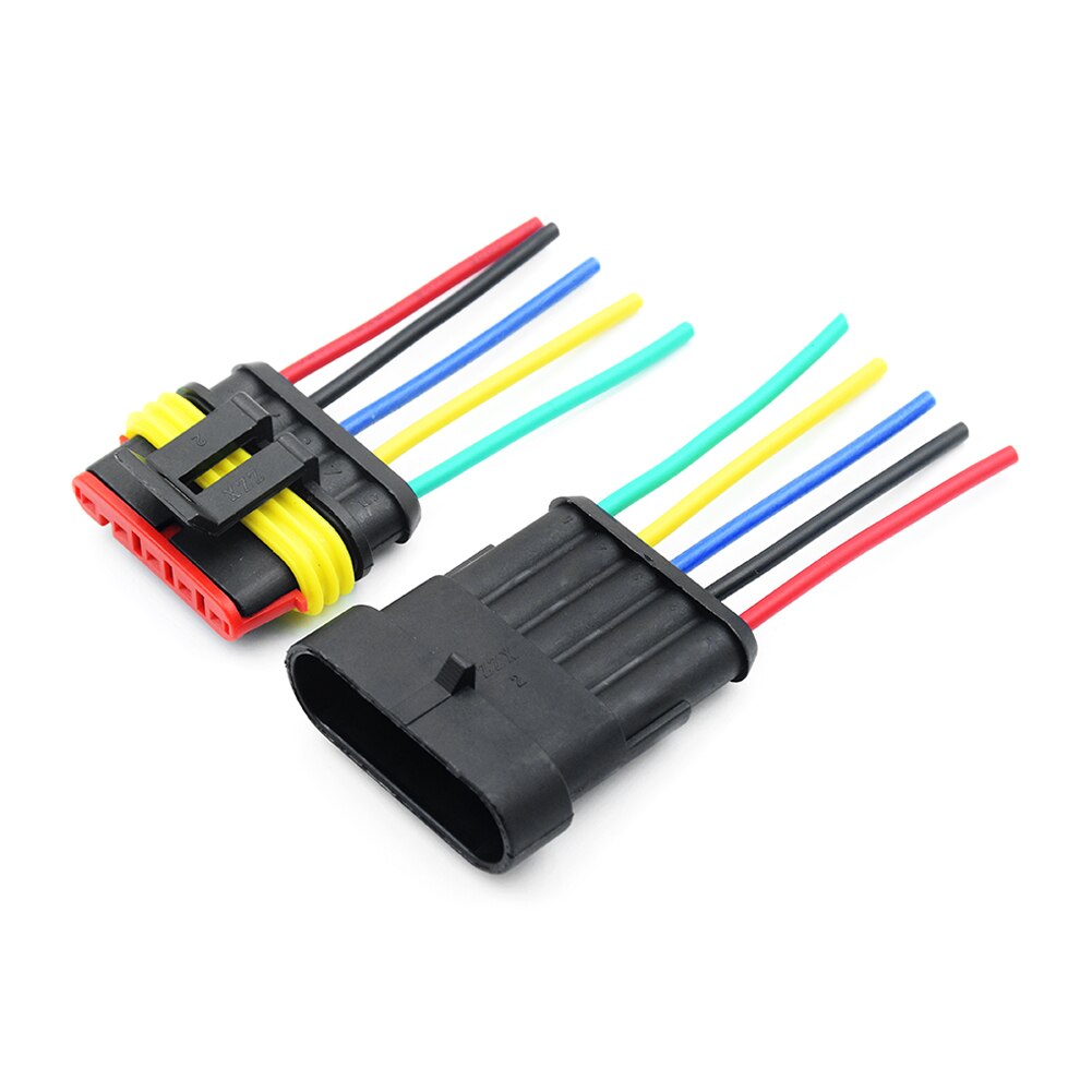 1/2/3/4/5/6 Pin Way Car Waterproof Electrical Auto Connector Male Female Connector Plug Wire 18 AWG harness for Car Motorcycle: 5 pin / 5pcs