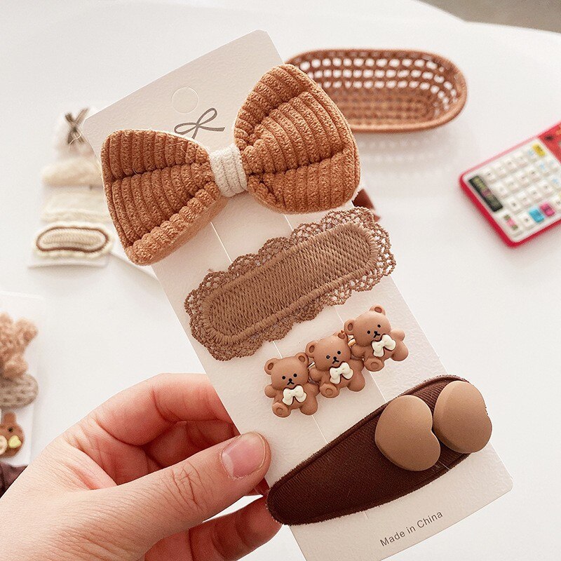 2022 4 Pcs Set Kids Zoete Boog Haarspelden Kawaii Boog Bloem Meisjes Haarspelden Meisje Haar Accessoires Kids Hoofddeksels: 4pcs 4