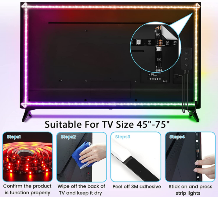 Cadena de luz nocturna LED DC5V con Cable de puerto USB 50CM 1M 2M 3M 4M 5M lámpara de tira de luz LED USB SMD 3528 para TV/PC/portátil