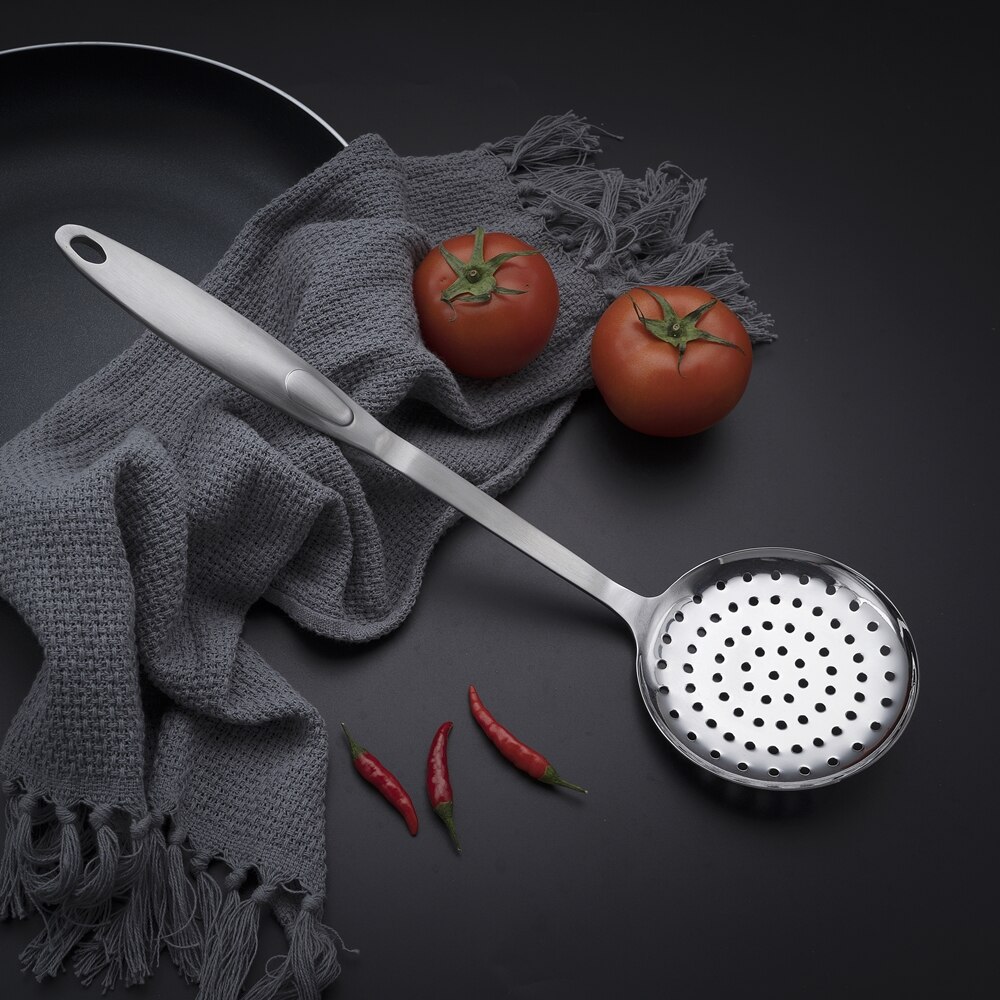 Slotted Turner Cookware High Grade #430 Stainless Steel Skimmer Slotted Spoon Soup Ladle Fork Kitchen Accessories Cooking Tool: Skimmer