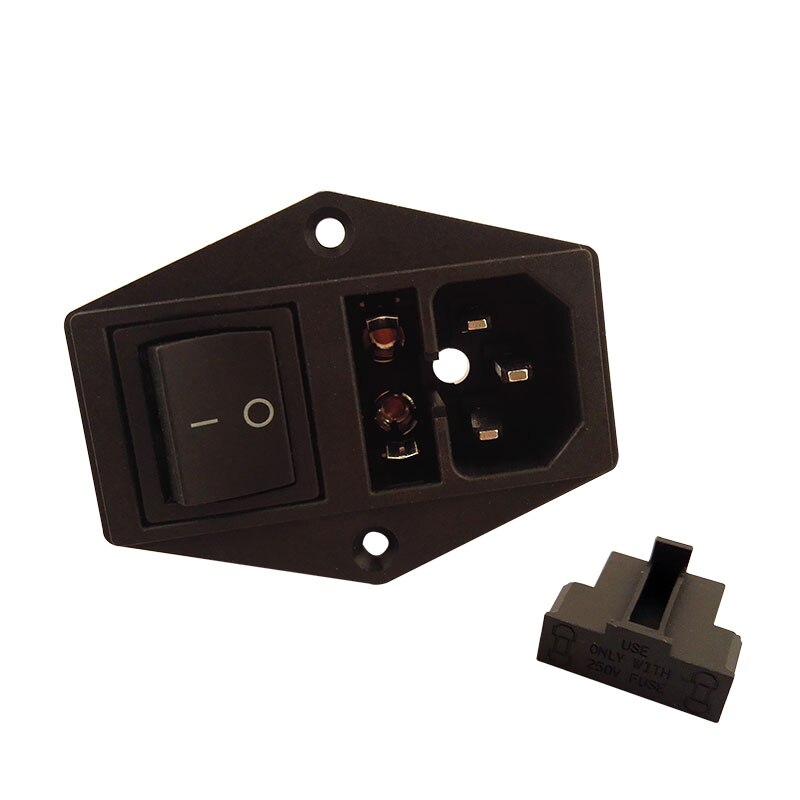 With double 15A fuse big Power Switch AC Power Socket 15A 250V Connector Plug AC-10FS6