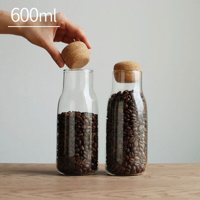 Glasforsegling krukke gennemsigtig kaffe opbevaring krukke kork husholdnings glas te køkken krukke glas forseglet tank glas mad opbevaring krukker
