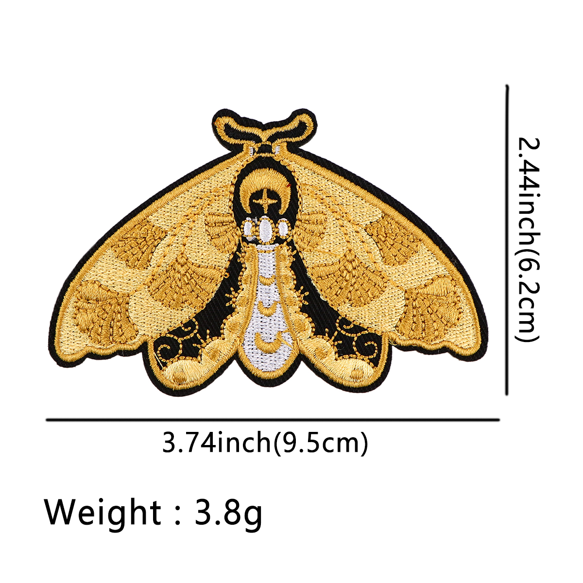 Butterfly Patches Embroidery Badges Iron On Patches On Clothes DIY Dress Jeans Hat Clothing Accesories Moth Applique Stickers: Antique Zinc
