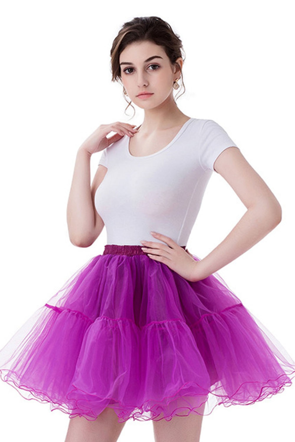 Jupon court Tutu en Tulle pour femmes, jupe-sous-jupe en maille plissée, robes de danse de Ballet, , en Stock