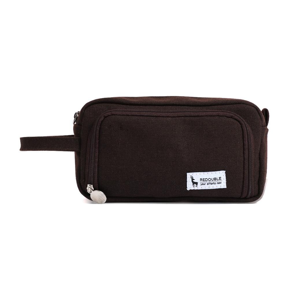Jianwu 1Pc Solid Eenvoud Grote Capaciteit Potlood Tas Leuke Student Hoge Capaciteit Etui Kawaii Opbergtas Schoolbenodigdheden: brown