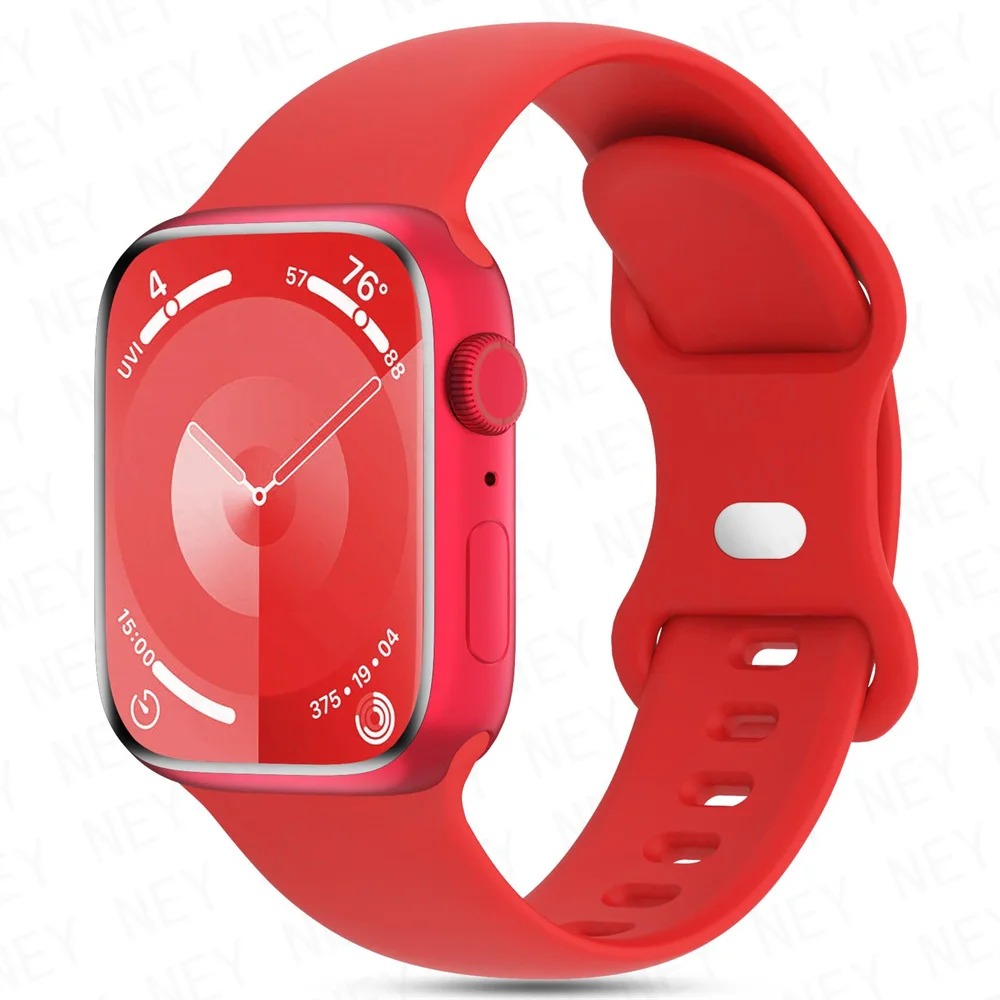 Watchbands For Apple Watch Strap 46mm 44mm 40mm 45mm 41mm 42-38mm Silicone bracelet iwatch series 10 8 7 se 4 5 6 9 ultra 2 49mm: silver white / 16mm