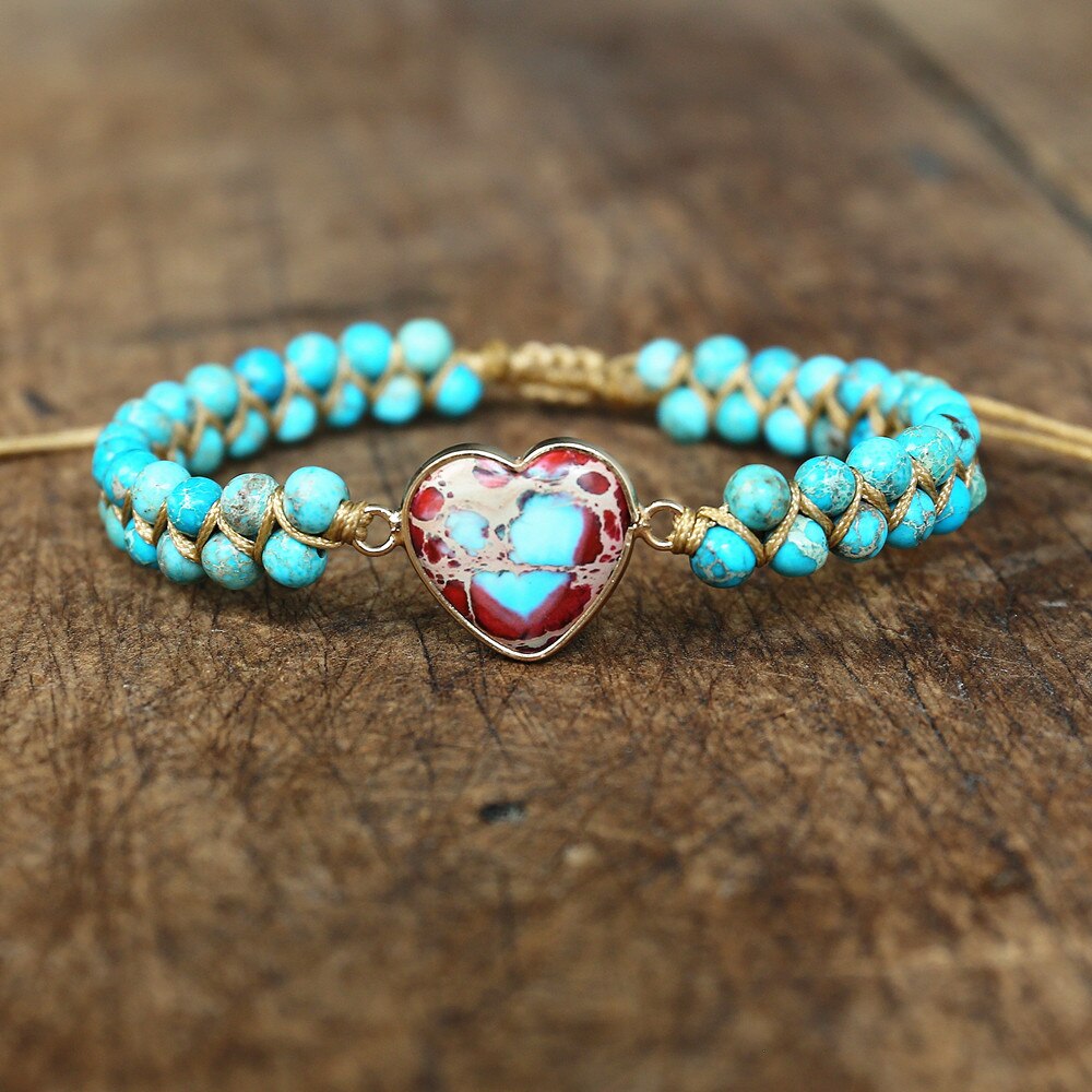 À la main En Forme De Coeur Bracelets Porte-Bonheur Femmes Bohême Yoga Chaîne Bracelets Tressés Amant Bracelet Femme Bijoux Directe