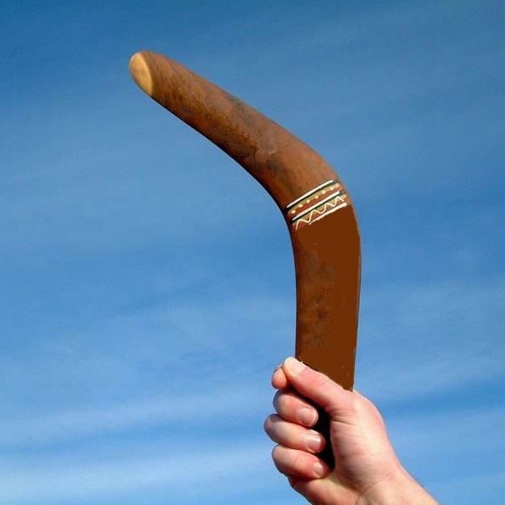 Känguru throwback v formad boomerang flygande skiva kasta fånga roliga barn pojkar vuxen interaktiv utomhus camping picknick spel leksak