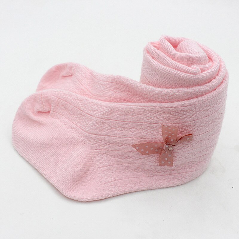 0-2 jahre Neue Baby Mädchen Baumwolle Gestrickte Strumpfhosen freundlicher Frühling Herbst Winter Bowknot Collant Kleinkind Kawaii Nette Socken strumpfhosen: Rosa / M 12-24M