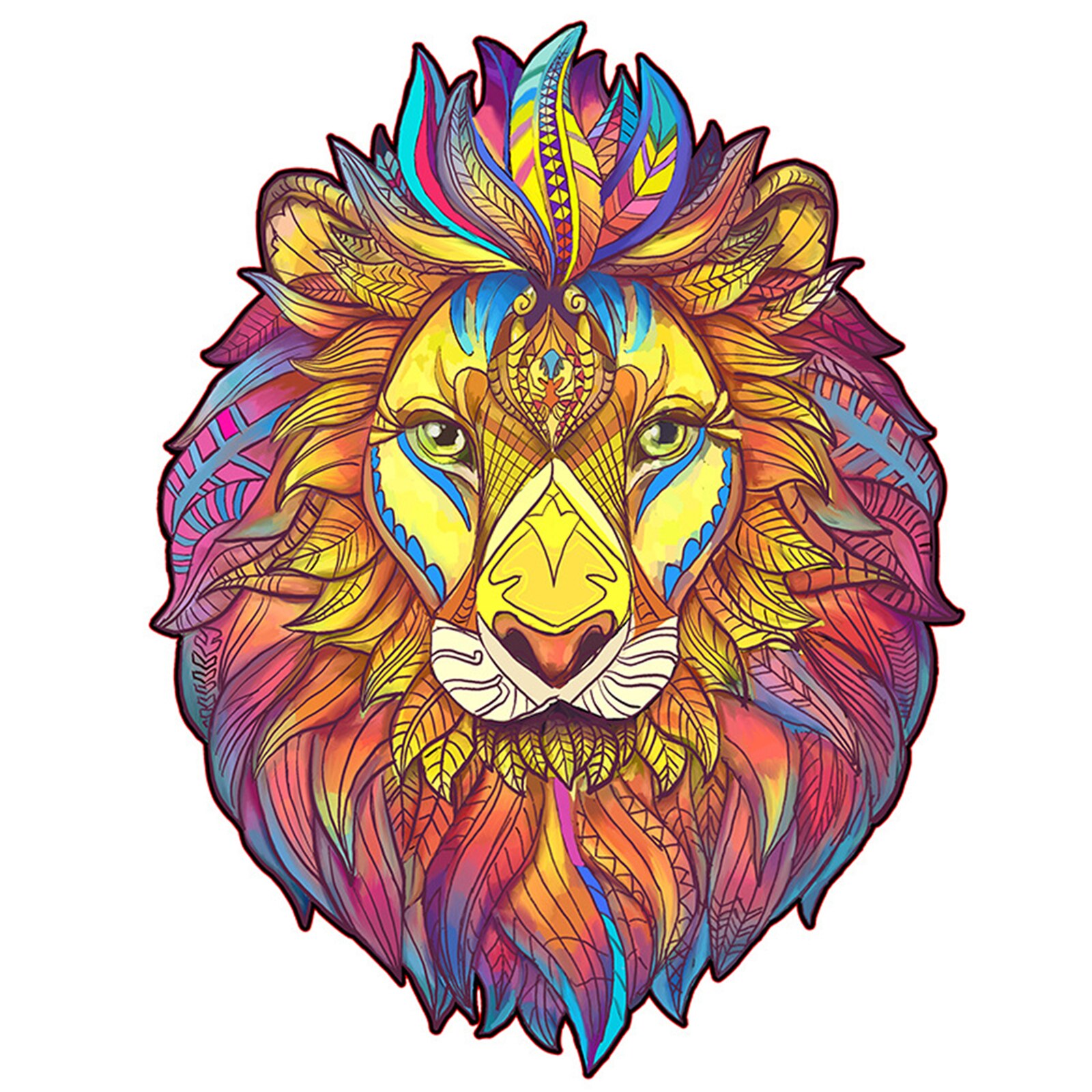 Houten Puzzel Dieren Vos Kat Leeuw Wolf Puzzel Speelgoed Elk Stuk Is Cartoon Dier Houten Puzzel Voor Volwassenen Kids speelgoed: 01