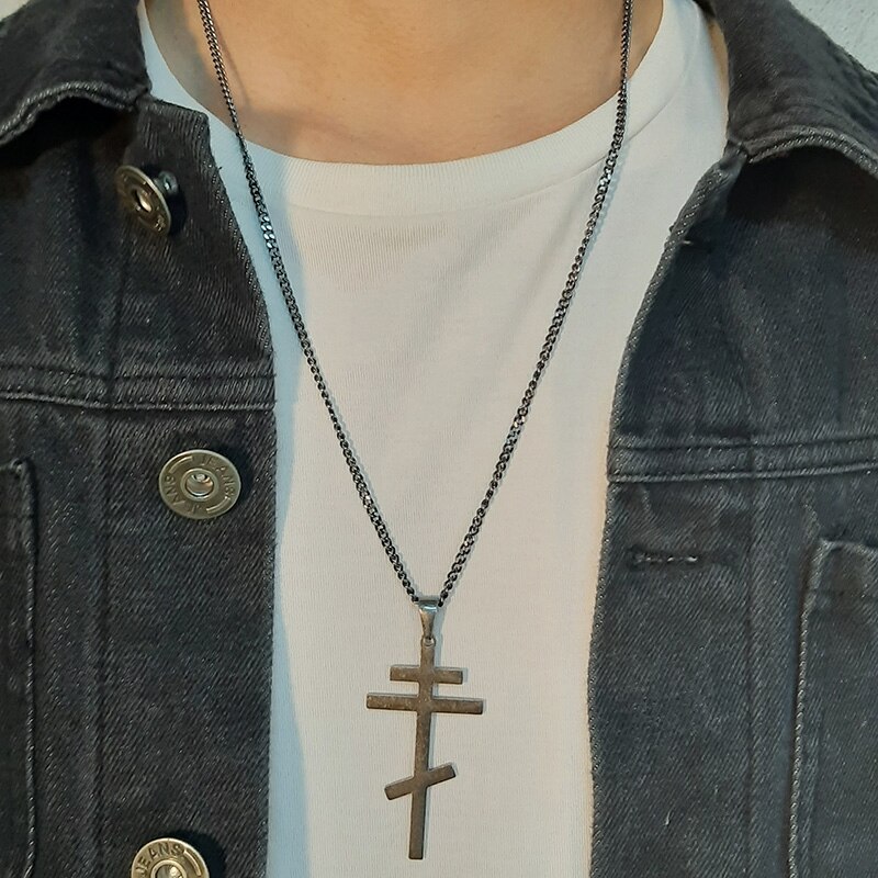 4 Kleuren Orthodoxe Kerk Eeuwige Cross Hanger Ketting Rusland Oekraïne Christendom Sieraden