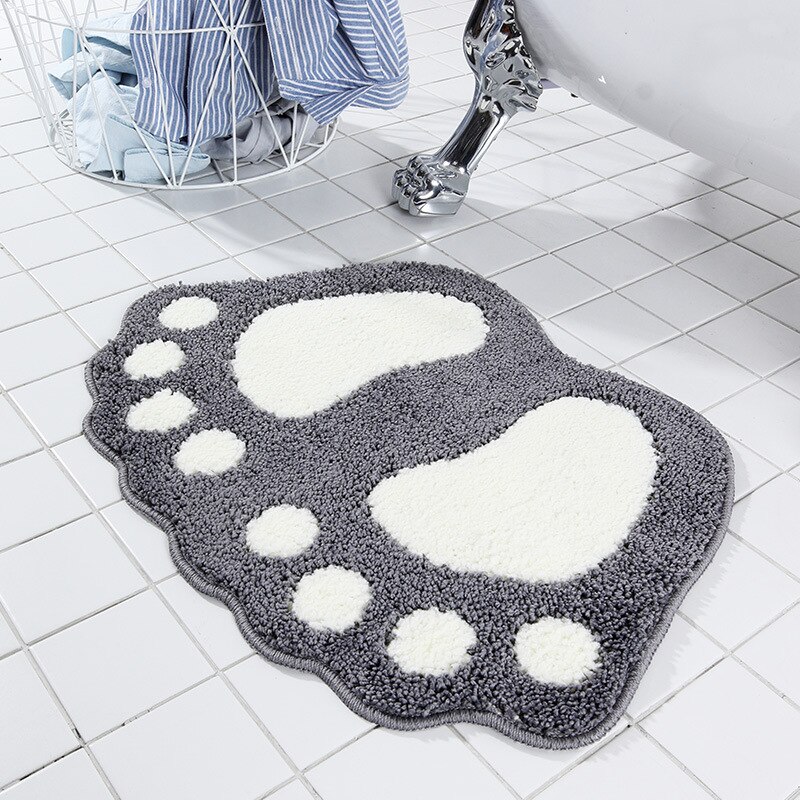 Microfiber Mini Matten Voet Print Badmatten Antislip Badkamer Tapijt Mat Wc Badmat Bad Pad Tapijten Badkamer levert Tapijten