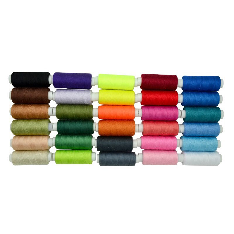 30Pcs Kleurrijke 250 Yards Machine Borduurgaren Diy Naaigaren Kit Draad Naaien Levert