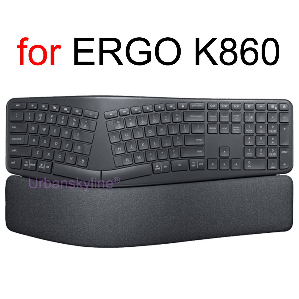 for Ergo K860 Keyboard Cover for Logitech ERGO K860 for logi Business Protector Skin Case Silicone Accessory TPU Black